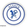 Badge / Macaron GLNF – Petite tenue provinciale – Grand Archiviste – Alsace – Bordado a máquina