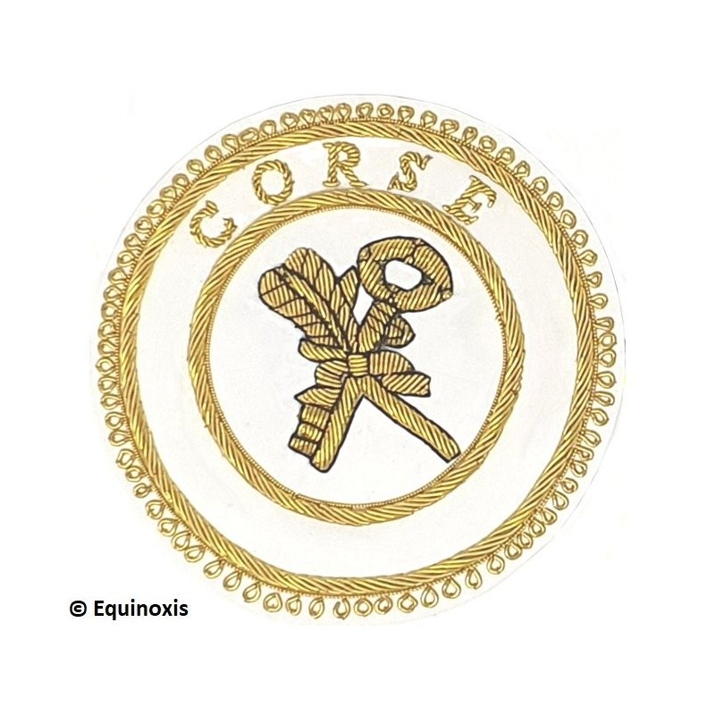 Badge / Macaron GLNF – Grande tenue provinciale – Grand Archiviste – Corse – Bordado a mano