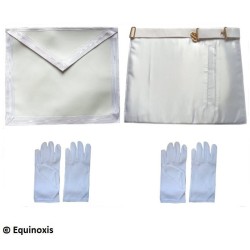Juego de Aprendiz / Compañero – Mandil de imitación de cuero 35 cm x 40 cm + 2 pares de guantes blancos
