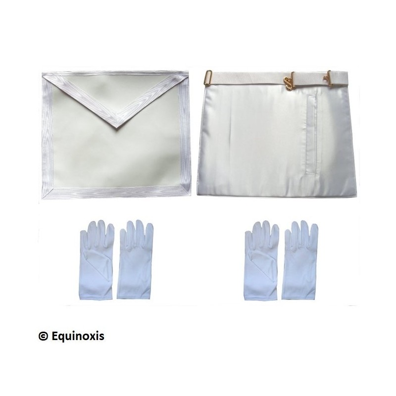 Juego de Aprendiz / Compañero – Mandil de imitación de cuero 35 cm x 40 cm + 2 pares de guantes blancos