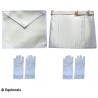 Juego de Aprendiz / Compañero – Mandil de imitación de cuero 35 cm x 40 cm + 2 pares de guantes blancos