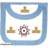 copia de Mandil masónico de cuero – Rite Français Moderne Rétabli – Venerable Maestro – Bords arrondis – Triple t