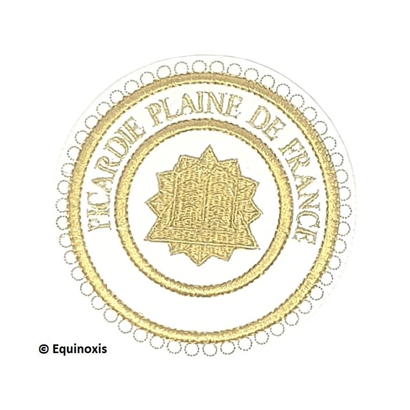 Badge / Macaron GLNF – Grande tenue provinciale – Grand Hospitalier – Picardie Plaine de France – Bordado a máquina