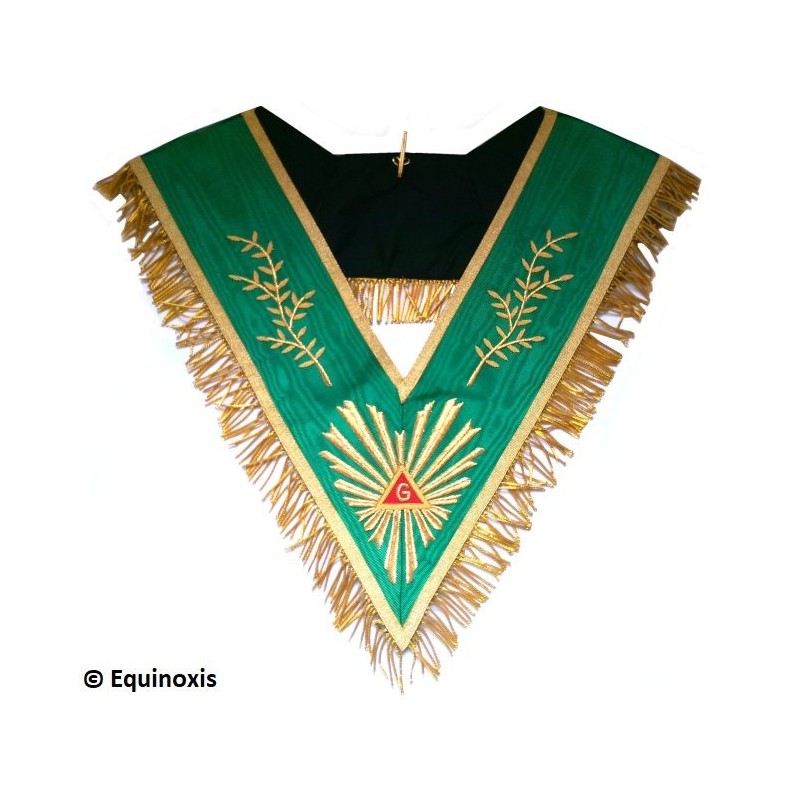 Collar masónico muaré – Rito Cerneau – Venerable Maestro – Acacia 108 feuilles avec franges
