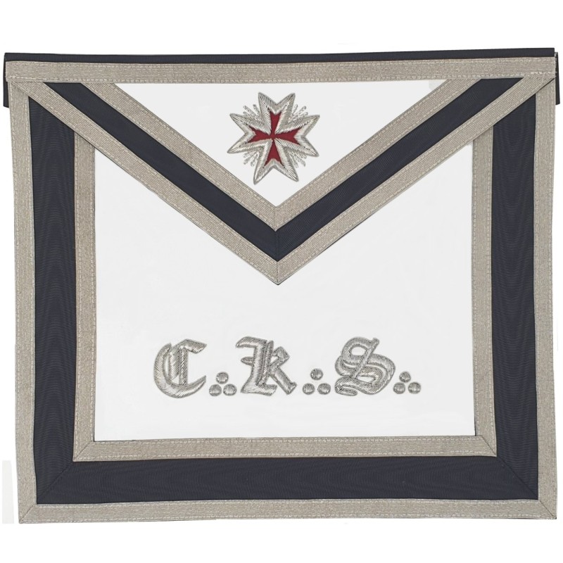 Tablier maçonnique en simili-cuir – REAA – 30° grado – Chevalier Kadosch – CKS