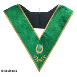 Collar masónico muaré – Rito Cerneau –  Columna de Armonía – Bordado a máquina