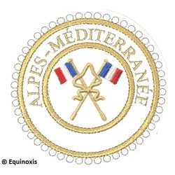 Badge / Macaron GLNF – Grande tenue provinciale – Passé Grand Porte-Etendard – Alpes-Méditerranée – Bordado a máquina
