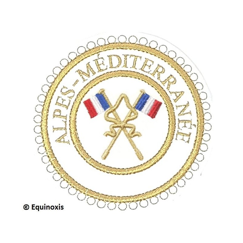 Badge / Macaron GLNF – Grande tenue provinciale – Passé Grand Porte-Etendard – Alpes-Méditerranée – Bordado a máquina