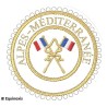 Badge / Macaron GLNF – Grande tenue provinciale – Passé Grand Porte-Etendard – Alpes-Méditerranée – Bordado a máquina