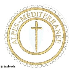 Badge / Macaron GLNF – Grande tenue provinciale – Passé Grand Tuileur – Alpes-Méditerranée – Bordado a máquina