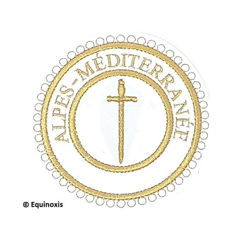 Badge / Macaron GLNF – Grande tenue provinciale – Passé Grand Tuileur – Alpes-Méditerranée – Bordado a máquina