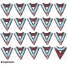 Collares masónicos muaré – Mark degree – Set de 19 sautoirs – Cocarde tricolore – Colores ingleses