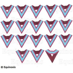 Collares masónicos muaré – Mark degree – Set de 17 sautoirs – Sans cocarde