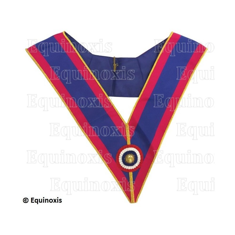 Collar masónico muaré – Mark degree – Officier Provincial actif – Cocarde tricolore