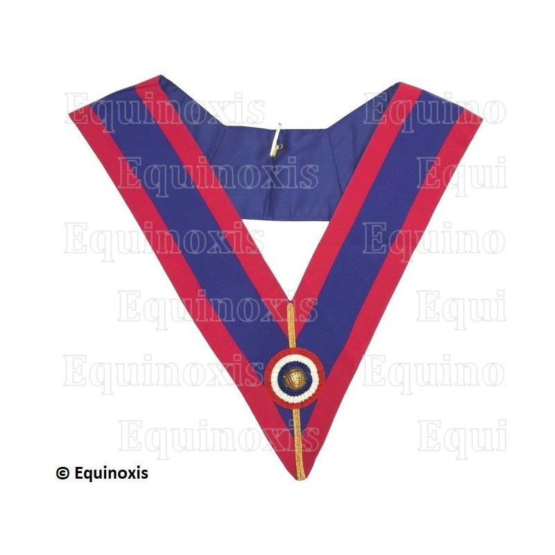 Collar masónico muaré – Mark degree – Principal – Cocarde tricolore