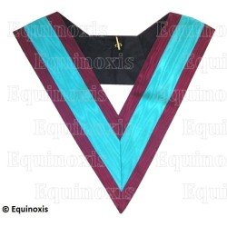 Collar masónico muaré – Rite Opératif de Salomon – 4ème Ordre – Mark degree 