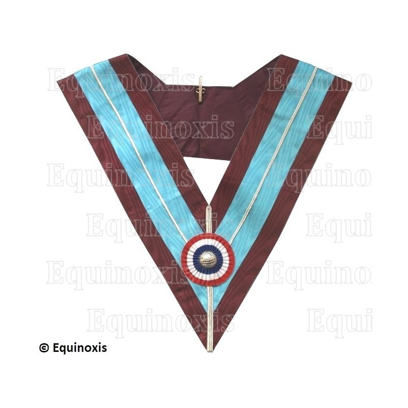 Collar masónico muaré – Mark degree – Passé Maître – Cocarde tricolore