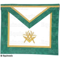 Tablier maçonnique en faux cuir – Rito Cerneau – Maestro – Acacia et équerre-et-compas – Bordado a mano