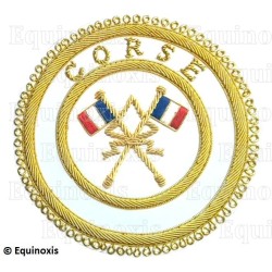 Badge / Macaron GLNF – Grande tenue provinciale – Passé Grand Porte-Etendard – Corse – Bordado a mano