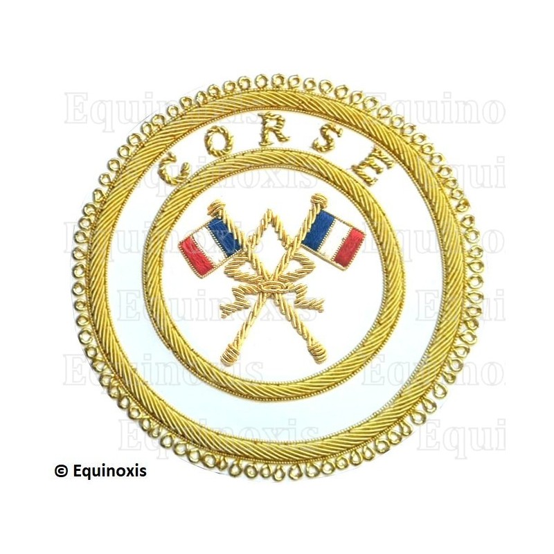 Badge / Macaron GLNF – Grande tenue provinciale – Passé Grand Porte-Etendard – Corse – Bordado a mano