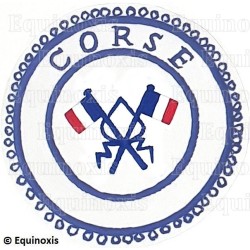 Badge / Macaron GLNF – Petite tenue provinciale – Passé Grand Porte-Etendard – Corse – Bordado a mano