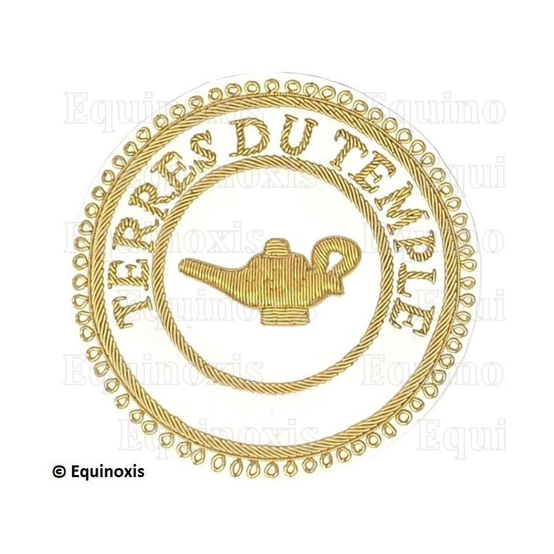 Badge / Macaron GLNF – Grande tenue provinciale – Précepteur York – Terre du Temple – Bordado a máquina