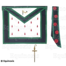 Ensemble 9° grado – Rito Cerneau – Tablier simili cuir + cordon + bijou