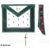Ensemble 9° grado – Rito Cerneau – Tablier simili cuir + cordon + bijou