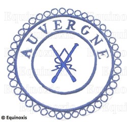 Badge / Macaron GLNF – Petite tenue provinciale – Passé Grand Directeur des Cérémonies – Auvergne – Bordado a mano