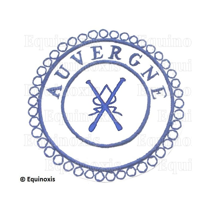 Badge / Macaron GLNF – Petite tenue provinciale – Passé Grand Directeur des Cérémonies – Auvergne – Bordado a mano