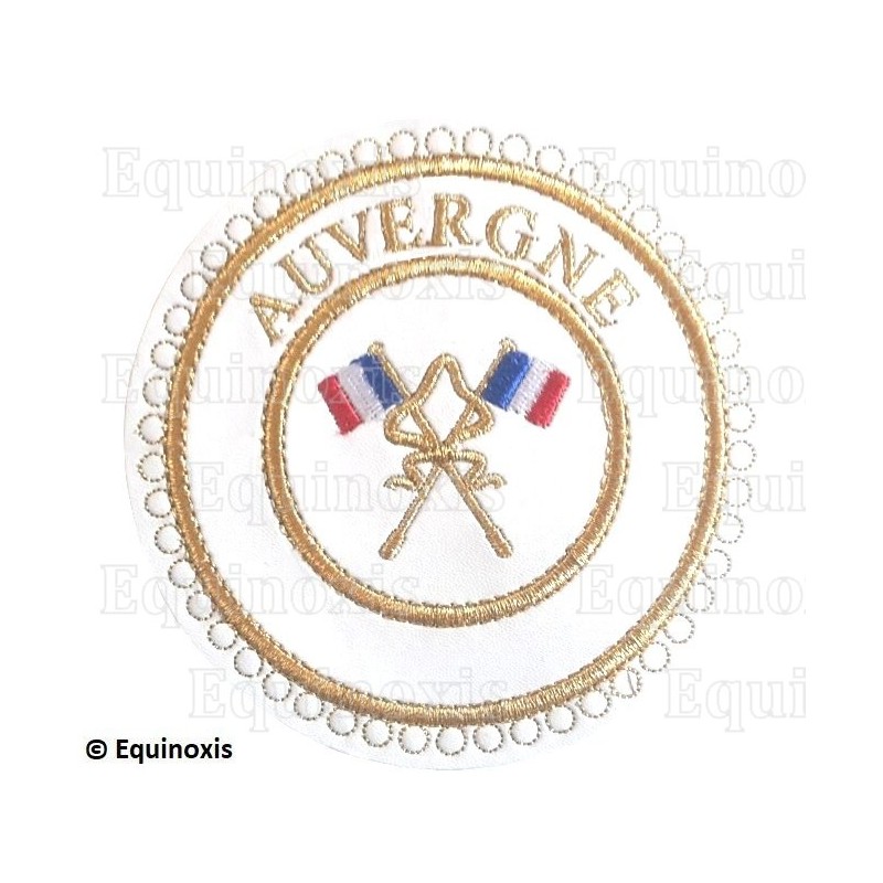 Badge / Macaron GLNF – Grande tenue provinciale – Passé Grand Porte-Etendard – Auvergne – Bordado a máquina