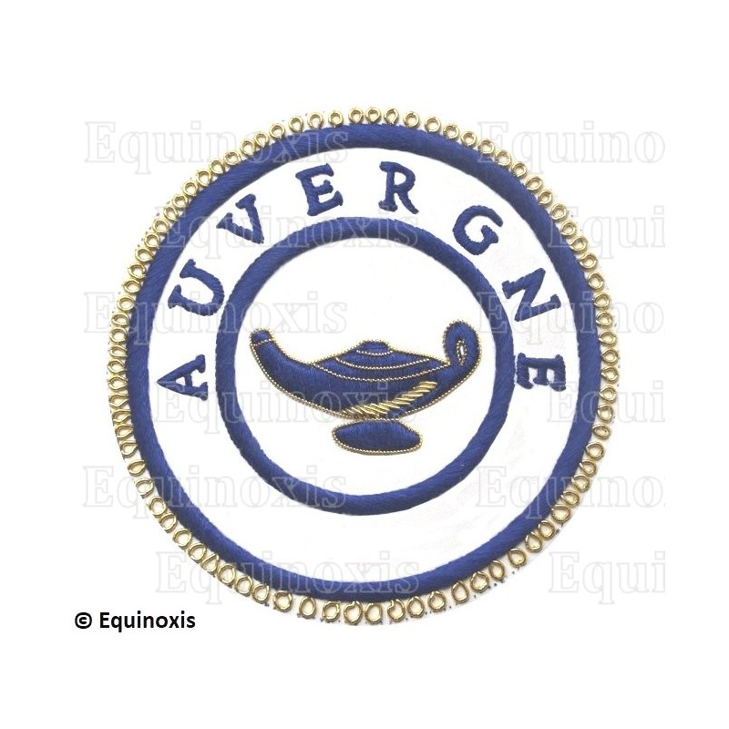Badge / Macaron GLNF – Grande tenue provinciale – Grand Précepteur – Auvergne – Bordado a mano