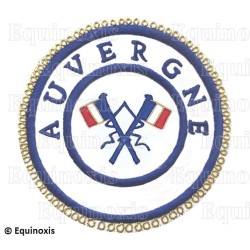 Badge / Macaron GLNF – Petite tenue provinciale – Passé Grand Porte-Etendard – Auvergne – Bordado a mano