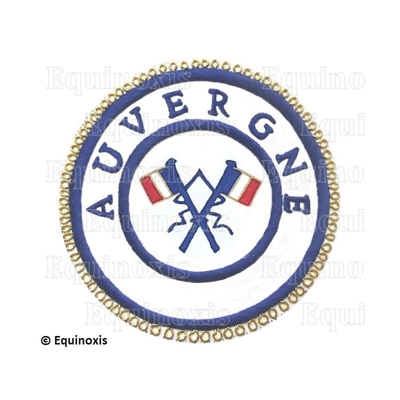 Badge / Macaron GLNF – Petite tenue provinciale – Passé Grand Porte-Etendard – Auvergne – Bordado a mano