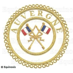 Badge / Macaron GLNF – Grande tenue provinciale – Passé Grand Porte-Etendard – Auvergne – Bordado a mano