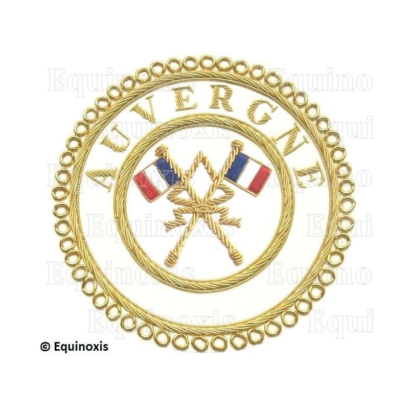Badge / Macaron GLNF – Grande tenue provinciale – Passé Grand Porte-Etendard – Auvergne – Bordado a mano