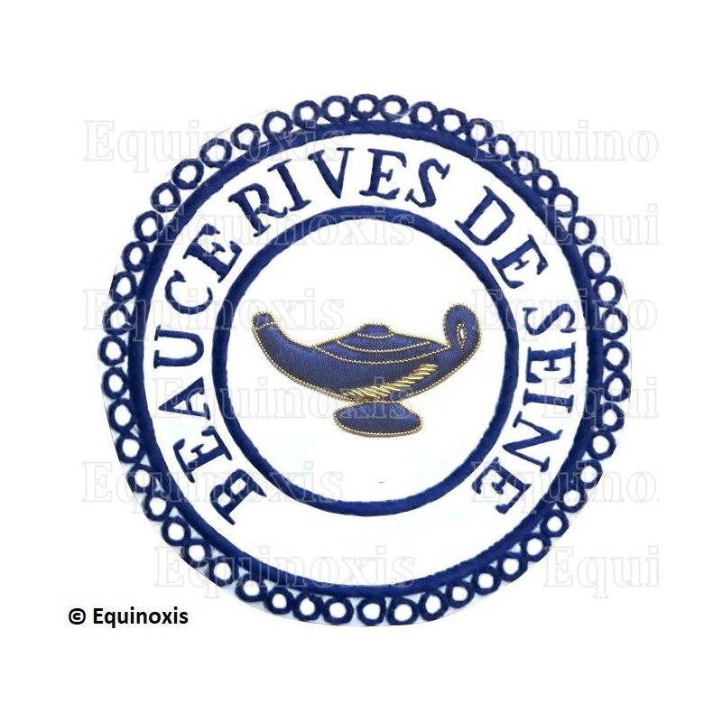 Badge / Macaron GLNF – Petite tenue provinciale – Grand Précepteur – Beauce - Rives de Seine – Bordado a mano