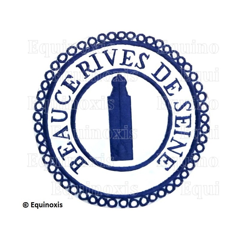 Badge / Macaron GLNF – Petite tenue provinciale – Deuxième Grand Surveillant – Beauce – Rives de Seine – Bordado a mano