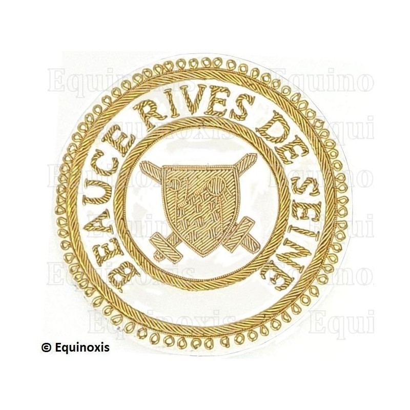 Badge / Macaron GLNF – Grande tenue provinciale – Grand Poursuivant – Beauce – Rives de Seine – Bordado a mano