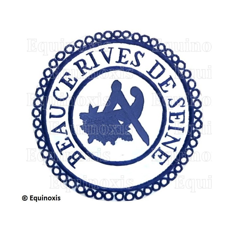 Badge / Macaron GLNF – Petite tenue provinciale – Grand Intendant – Beauce – Rives de Seine – Bordado a mano