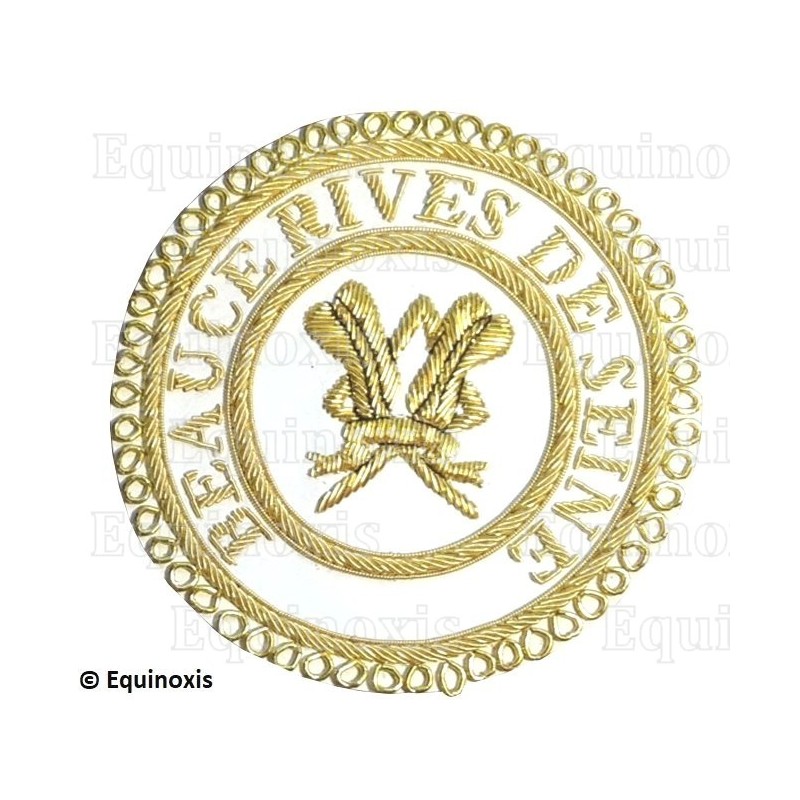 Badge / Macaron GLNF – Grande tenue provinciale – Grand Secretario – Beauce – Rives de Seine – Bordado a mano
