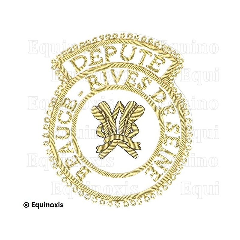 Badge / Macaron GLNF – Grande tenue provinciale – Député Grand Secretario – Beauce – Rives de Seine – Bordado a mano