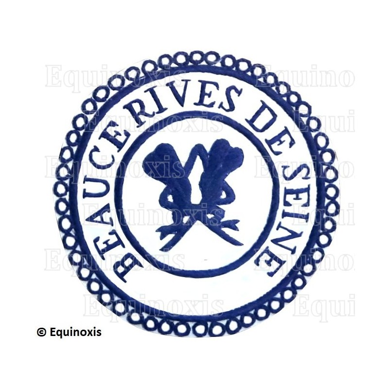 Badge / Macaron GLNF – Petite tenue provinciale – Grand Secretario – Beauce – Rives de Seine – Bordado a mano