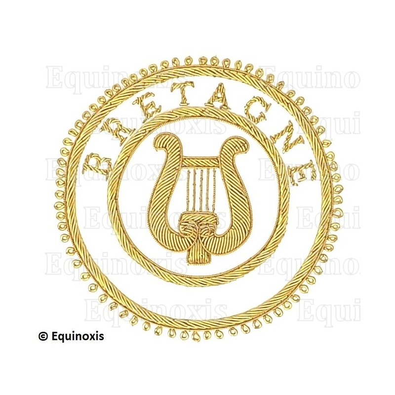 Badge / Macaron GLNF – Grande tenue provinciale – Grand Organiste – Bretagne – Bordado a mano