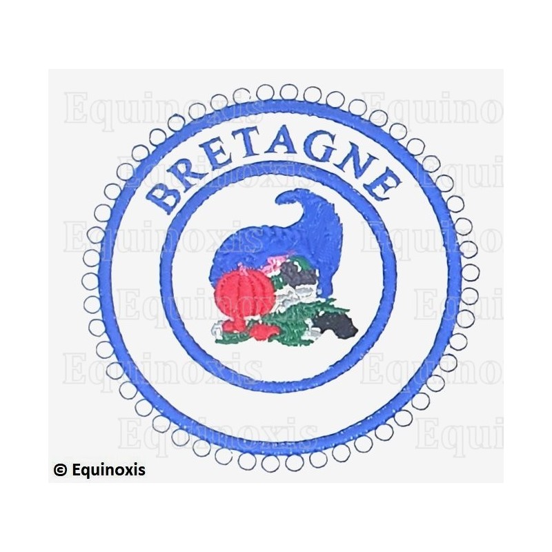 Badge / Macaron GLNF – Petite tenue provinciale – Grand Intendant – Bretagne – Bleu – Bordado a máquina