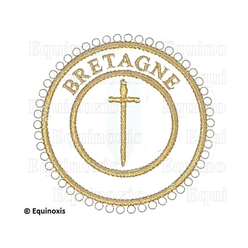 Badge / Macaron GLNF – Grande tenue provinciale – Passé Grand Tuileur – Bretagne – Bordado a máquina