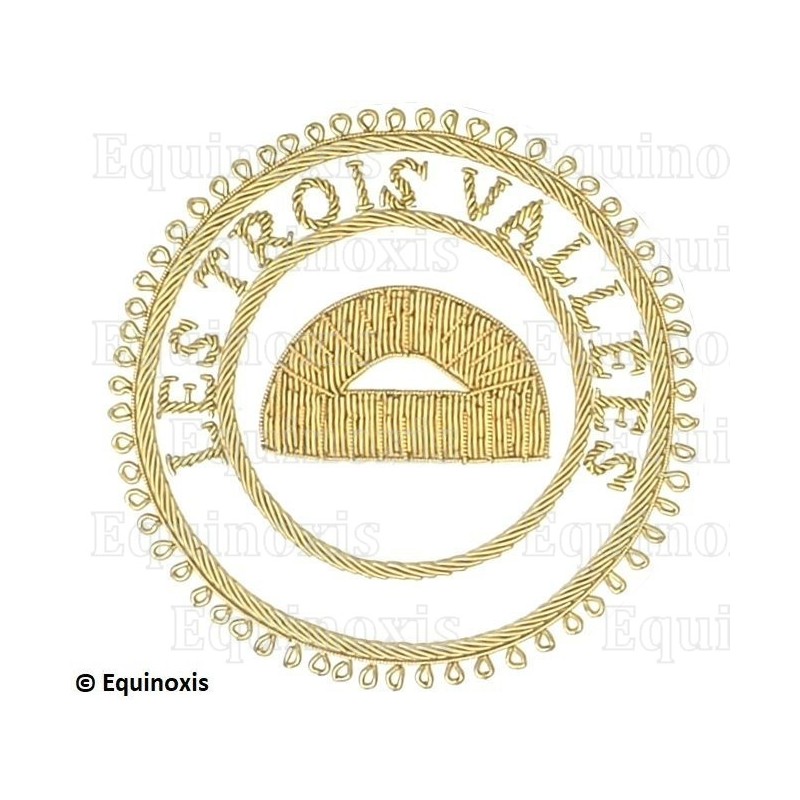 Badge / Macaron GLNF – Grande tenue provinciale – Grand Surintendant – Les Trois Vallées – Bordado a mano