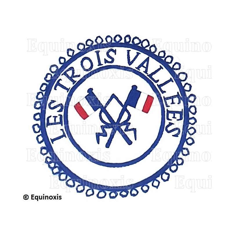 Badge / Macaron GLNF – Petite tenue provinciale – Passé Grand Porte-Etendard – Les Trois Vallées – Bordado a mano
