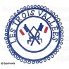 Badge / Macaron GLNF – Petite tenue provinciale – Passé Grand Porte-Etendard – Les Trois Vallées – Bordado a mano