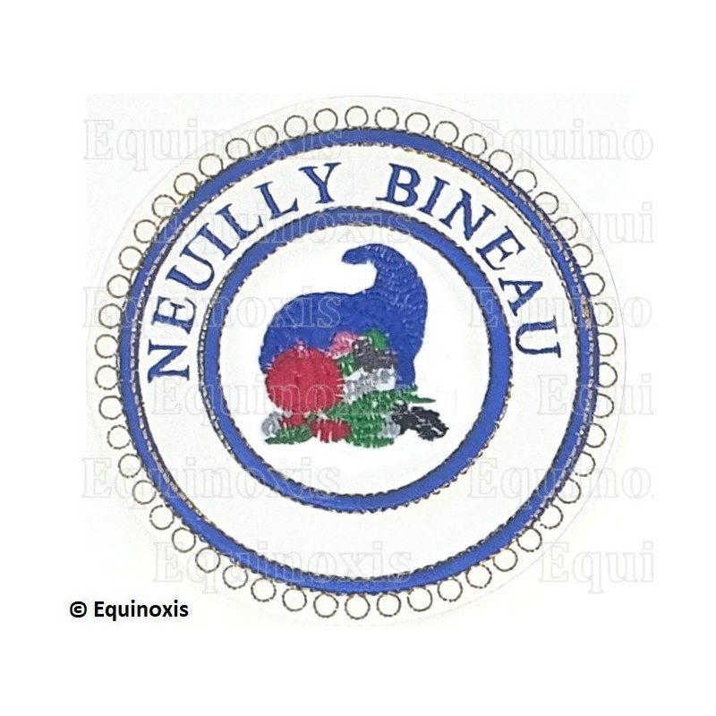 Badge / Macaron GLNF – Petite tenue provinciale – Grand Intendant – Neuilly Bineau – Bordado a máquina – Bleu